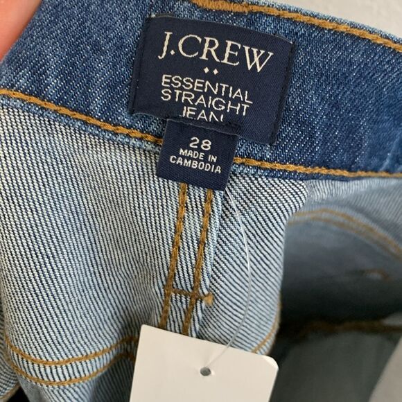 NWT J. Crew Essential Straight Leg All Day Stretch High Rise Cropped Jeans Sz 28 - Picture 6 of 9